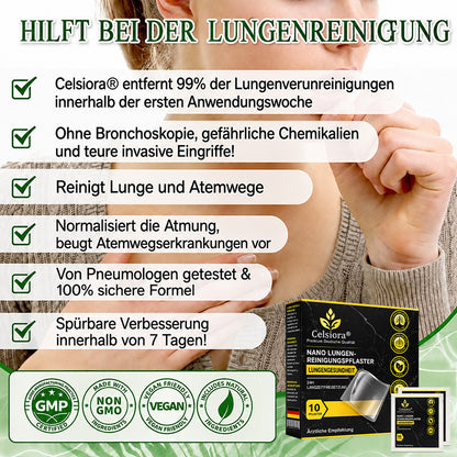 👩‍⚕️💝 Celsiora® Nano-Lungenreinigungspflaster (Hilft bei erschwertem Abhusten, Kurzatmigkeit, übermäßiger Verschleimung und Lungeninfektionen)