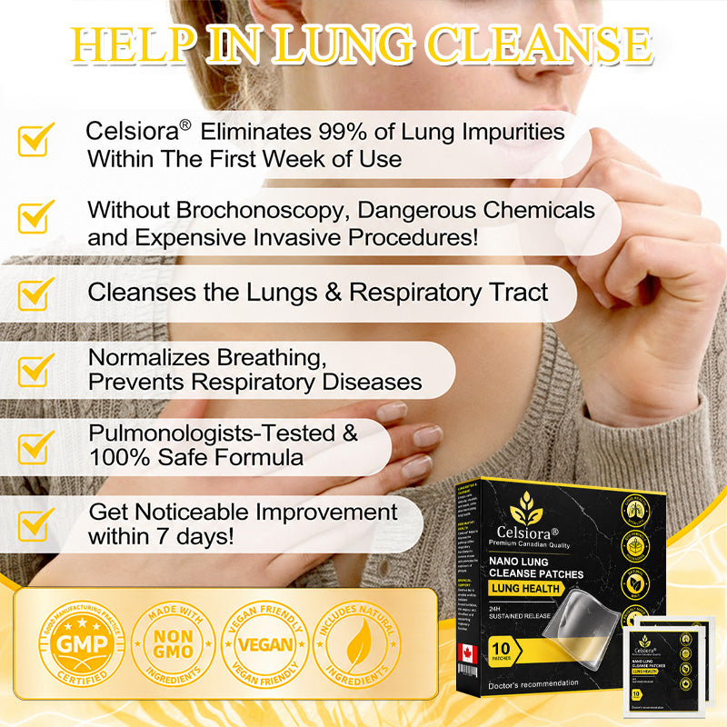 🍁💝Celsiora® Nano Lung Cleanse Patches (stubborn mucus, COPD, chest tightness, shortness of breath, persistent cough, pneumonia)