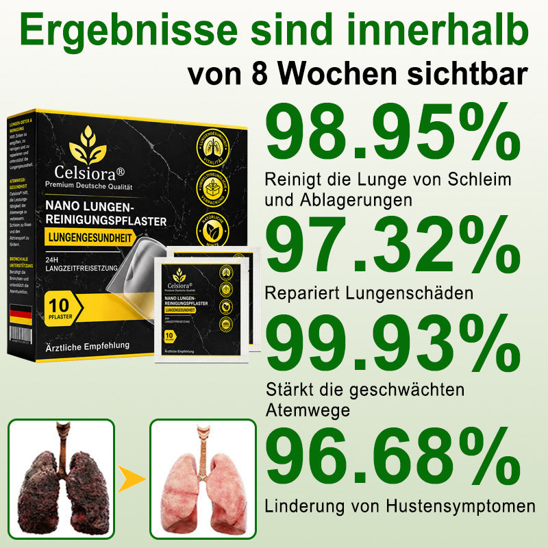👩‍⚕️💝 Celsiora® Nano-Lungenreinigungspflaster (Hilft bei erschwertem Abhusten, Kurzatmigkeit, übermäßiger Verschleimung und Lungeninfektionen)