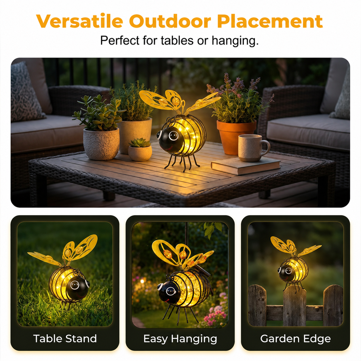 ✨ 🐝 LIMITED-TIME 50% OFF! Hanging Solar Bee Light – Warm Amber Glow, Flicker- Free, Perfect for Garden Parties, Camping, or Kids’ Rooms😊 🌙