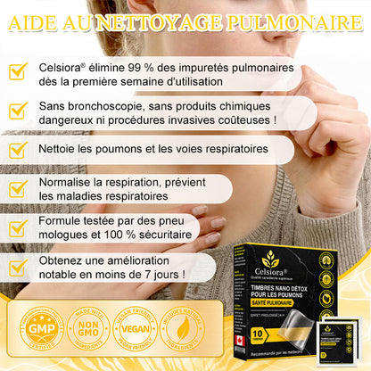 🍁😍Celsiora® Timbres nano détox pour les poumons (mucosités tenaces, MPOC, oppression thoracique, essoufflement, toux persistante, pneumonie)