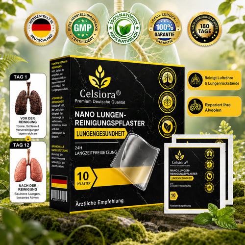 👩‍⚕️💝 Celsiora® Nano-Lungenreinigungspflaster (Hilft bei erschwertem Abhusten, Kurzatmigkeit, übermäßiger Verschleimung und Lungeninfektionen)