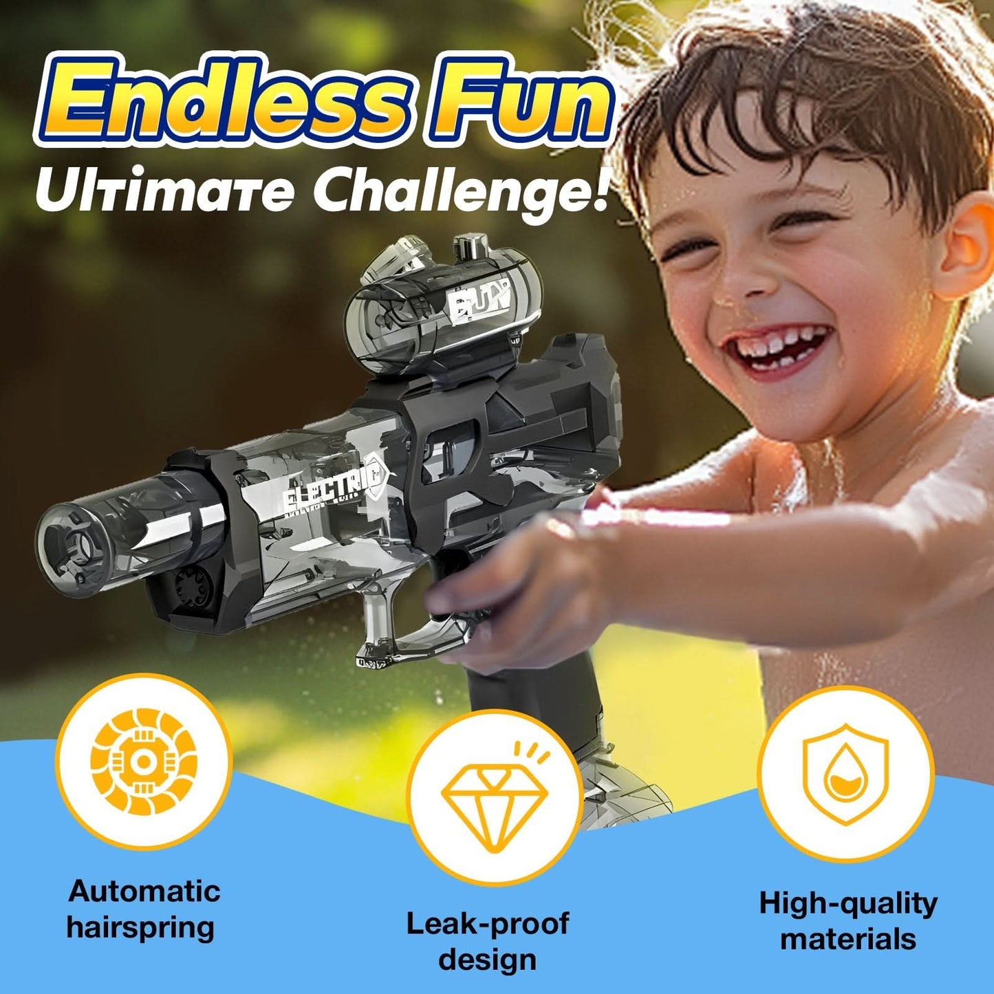✨ 🔥50K+ SOLD! 60% OFF⚡💦Woyuosn Battle Blaster Electric Water Gun|Automatic Squirt Blaster with Glowing Muzzle