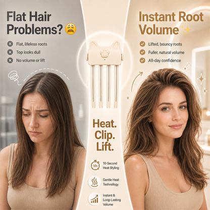 ✨🎉48K+ Sold 💇 Wireless Heated Volumizing Root Lift Clip✨Portable Travel Hair Styling Tool for Flat Fine Hair— Devareon®