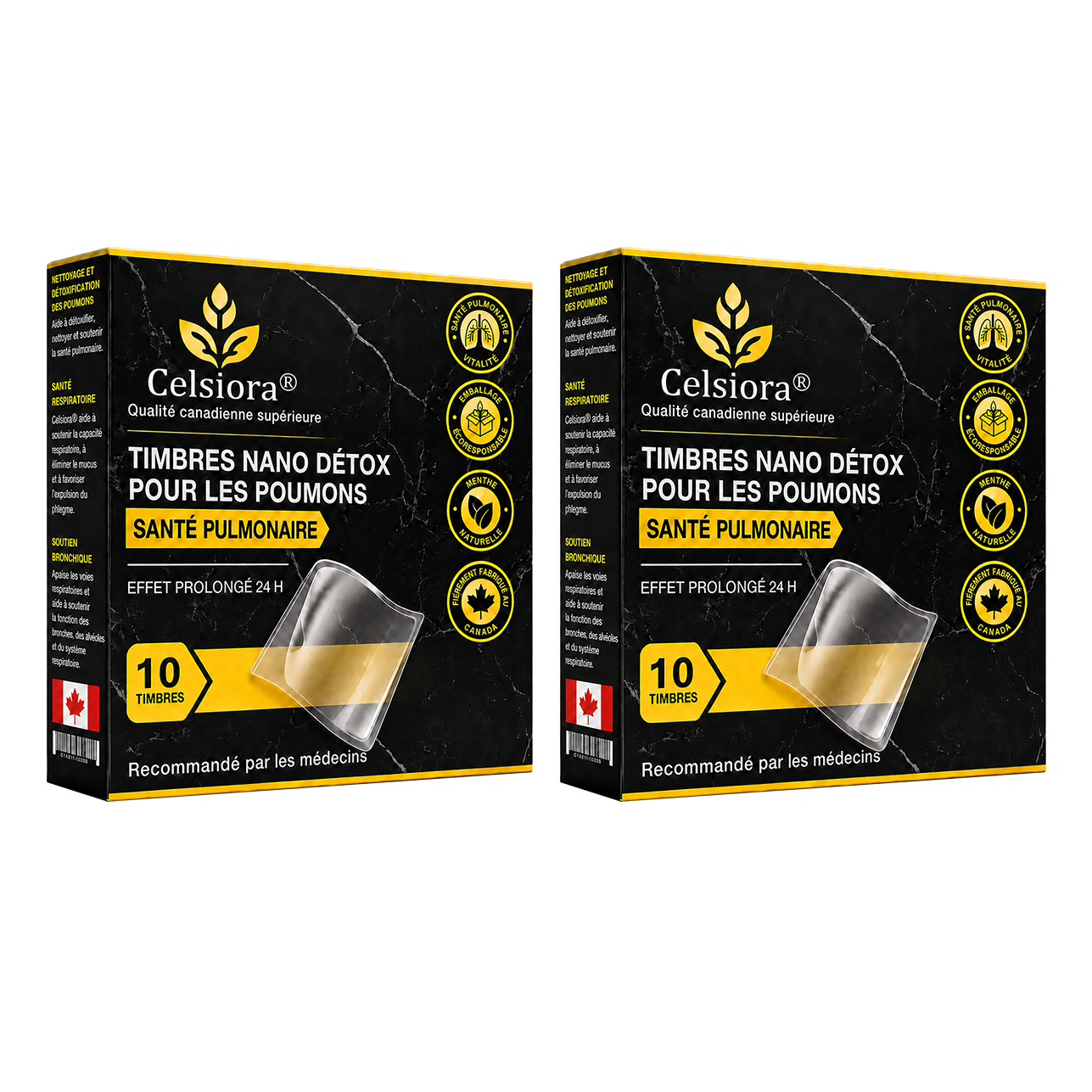 🍁😍Celsiora® Timbres nano détox pour les poumons (mucosités tenaces, MPOC, oppression thoracique, essoufflement, toux persistante, pneumonie)