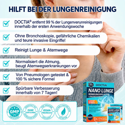 👩‍⚕️💝DOCTIA® Nano Lunge Reinigungspflaster (Hilft bei erschwertem Abhusten von Schleim, Atemnot, übermäßiger Schleimbildung und Lungeninfektionen)