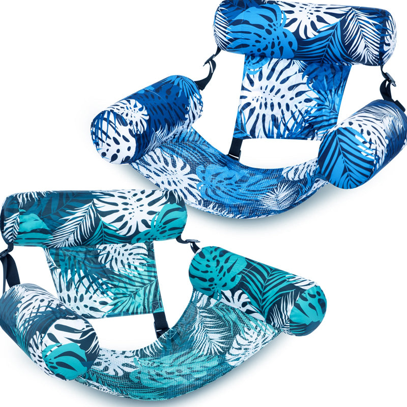 ✨🏖️Inflatable Pool Floating Chair 🏊Tropical Leaf Design, Ultra-Lightweight & Puncture-Resistant PVC ✨