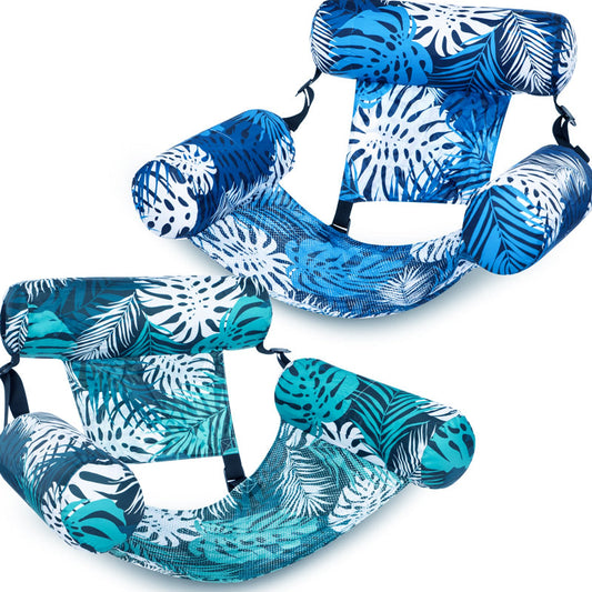 ✨🏖️Inflatable Pool Floating Chair 🏊Tropical Leaf Design, Ultra-Lightweight & Puncture-Resistant PVC ✨