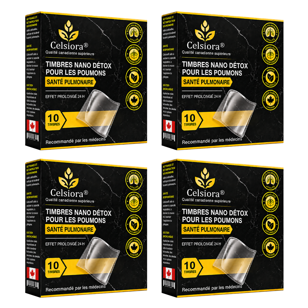 🍁😍Celsiora® Timbres nano détox pour les poumons (mucosités tenaces, MPOC, oppression thoracique, essoufflement, toux persistante, pneumonie)