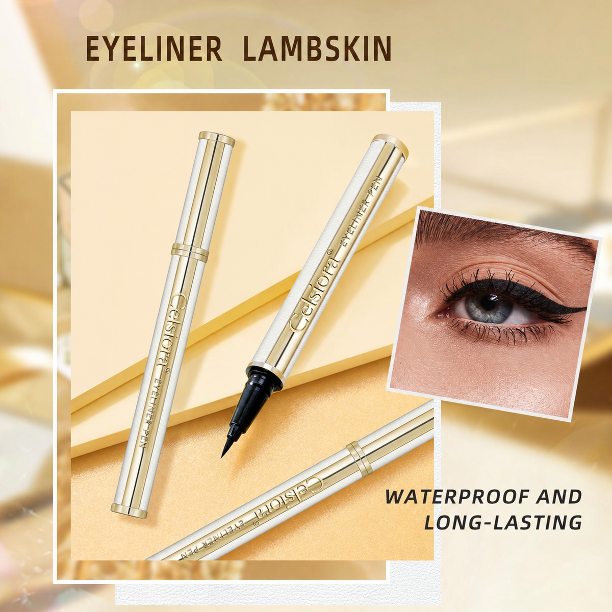 ✨💖Celsiora® 24HR Waterproof Eyeliner Pen | Smudge-Proof Bold Thick Tip Liquid Eye Liner | Ultra-Smooth All-Day Wear