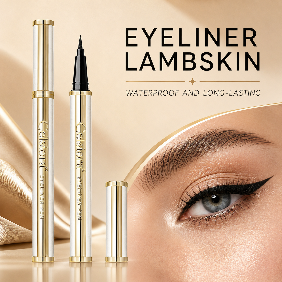 ✨💖Celsiora® 24HR Waterproof Eyeliner Pen | Smudge-Proof Bold Thick Tip Liquid Eye Liner | Ultra-Smooth All-Day Wear