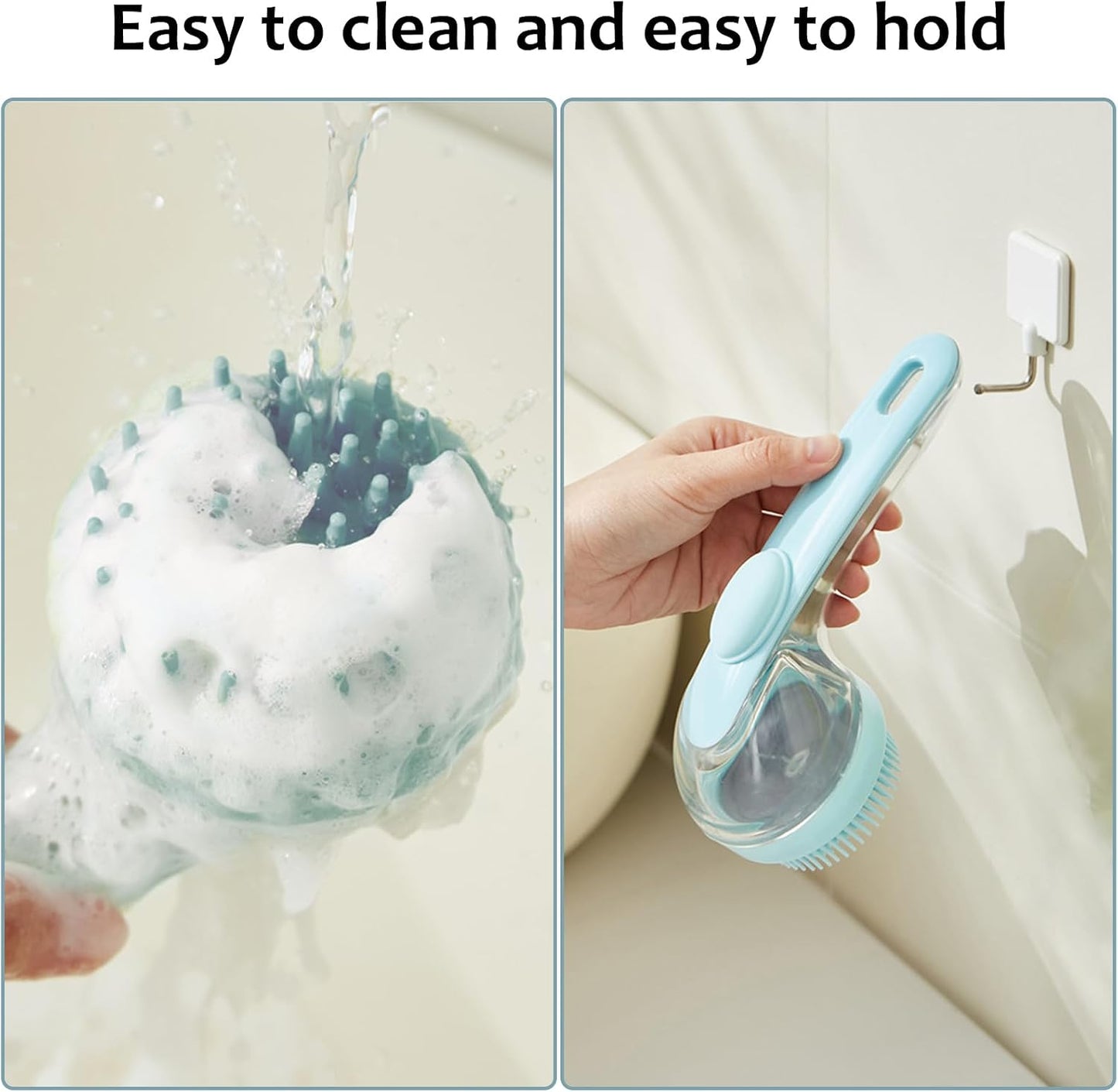 ✨🔥LIMITED-TIME 50% OFF! 🛁 2-in-1 Pet Bath Brush with Shampoo Dispenser | Dual-Sided Silicone Dog & Cat Scrubber for Gentle Massaging