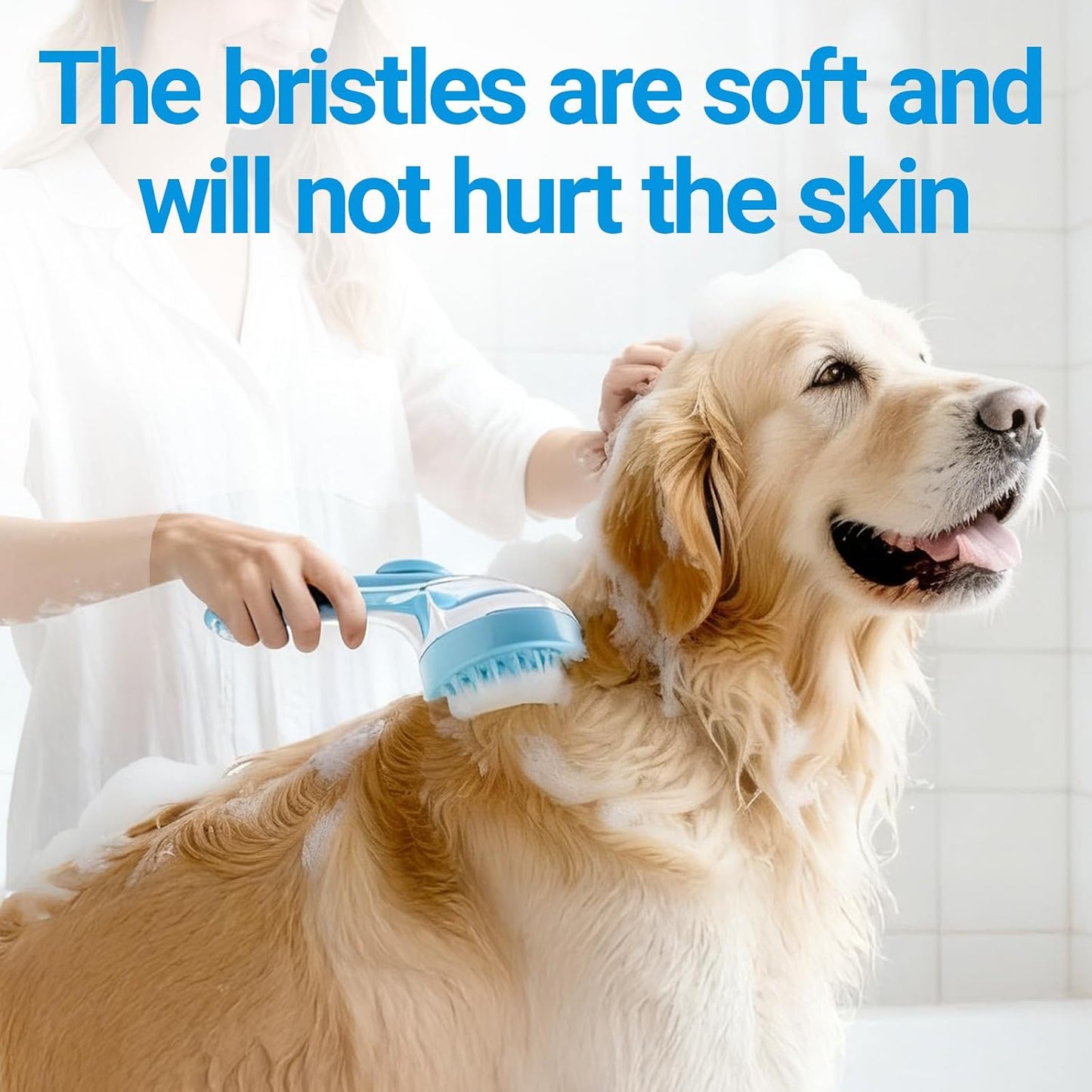 ✨🔥LIMITED-TIME 50% OFF! 🛁 2-in-1 Pet Bath Brush with Shampoo Dispenser | Dual-Sided Silicone Dog & Cat Scrubber for Gentle Massaging