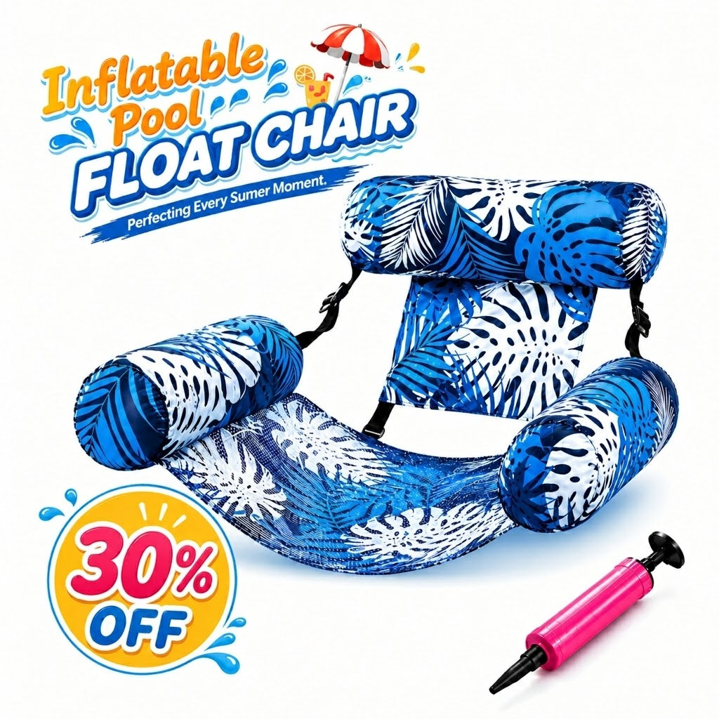 ✨🏖️Inflatable Pool Floating Chair 🌊Tropical Leaf Design, Ultra-Lightweight & Puncture-Resistant PVC ✨