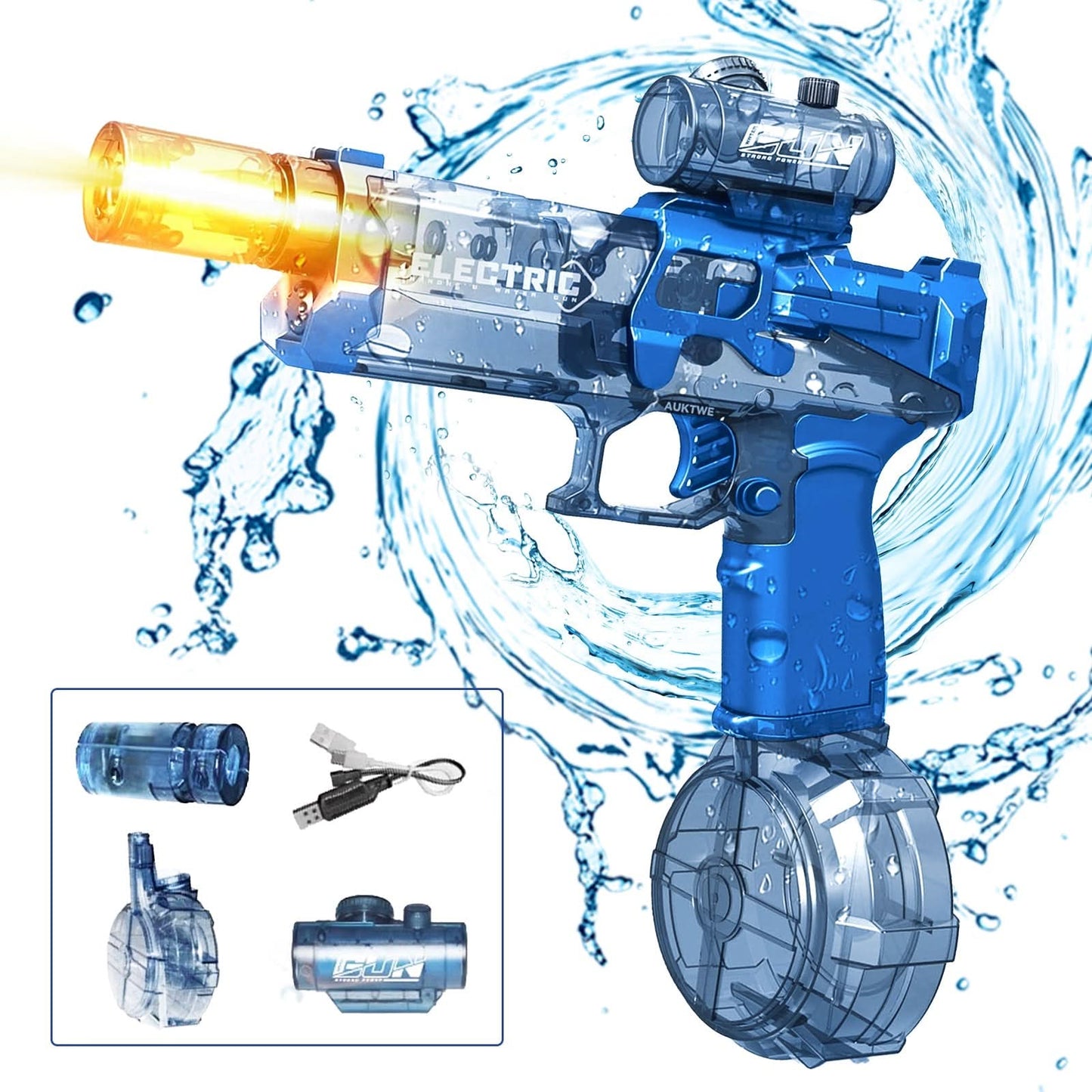 ✨ 🔥50K+ SOLD! 60% OFF⚡💦Woyuosn Battle Blaster Electric Water Gun|Automatic Squirt Blaster with Glowing Muzzle