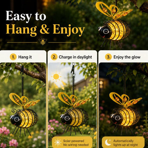 ✨ 🌿 🌱 LIMITED-TIME 50% OFF! Hanging Solar Bee Light – Warm Amber Glow, Flicker- Free, Perfect for Garden Parties, Camping, or Kids’ Rooms – Spread Joy Day and Night 😊 🌙