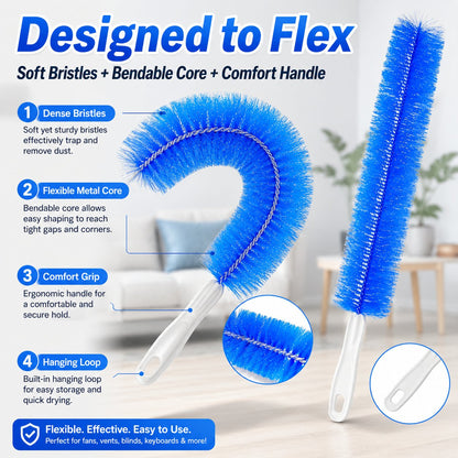 ✨💖 50% OFF 🔥3 Counts Bendable Microfiber Head,Reusable Dust Remover