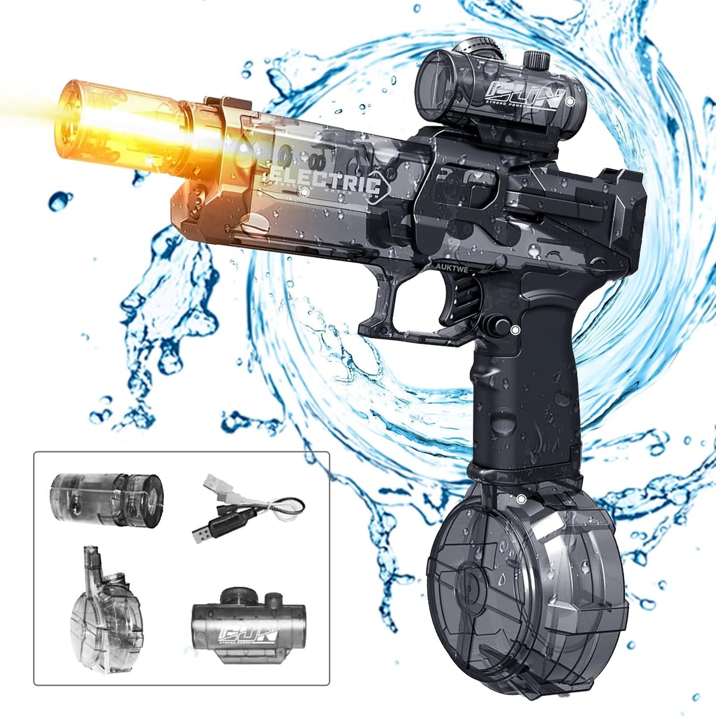 ✨ 🔥50K+ SOLD! 60% OFF⚡💦Woyuosn Battle Blaster Electric Water Gun|Automatic Squirt Blaster with Glowing Muzzle
