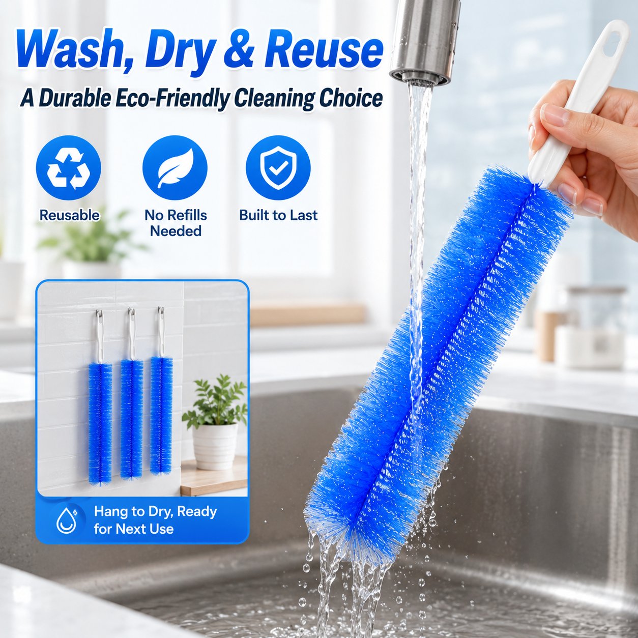 ✨💖 50% OFF 🔥3 Counts Bendable Microfiber Head,Reusable Dust Remover
