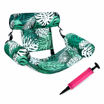 ✨🏖️Inflatable Pool Floating Chair 🌊Tropical Leaf Design, Ultra-Lightweight & Puncture-Resistant PVC ✨