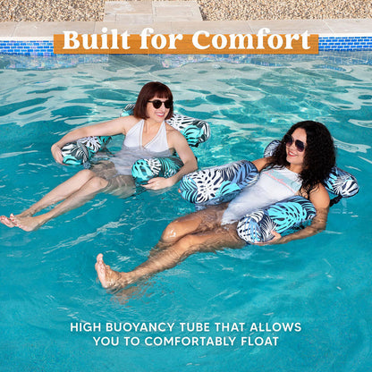 ✨🏖️Inflatable Pool Floating Chair 🌊Tropical Leaf Design, Ultra-Lightweight & Puncture-Resistant PVC ✨