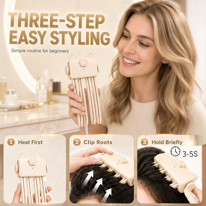 ✨🎉48K+ Sold 💇 Wireless Heated Volumizing Root Lift Clip✨Portable Travel Hair Styling Tool for Flat Fine Hair— Devareon®